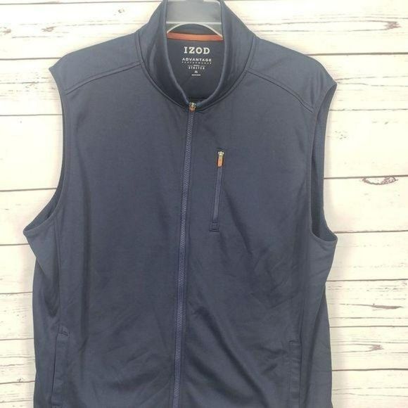 Izod Advantage Navy Blue Men’s XL Zippered Vest - Picture 14 of 14